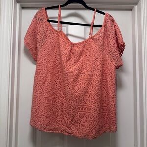 Coral Lace Women’s Top